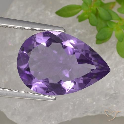 4.27ct Natural Violeta médio Ametista, Formato de pêra, VVS-VS