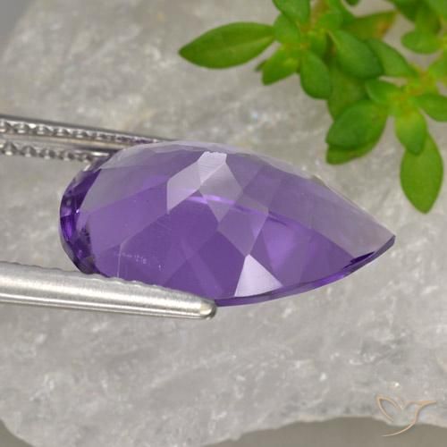 Ametista Violeta médio Natural 4.27ct, Formato de pêra, VVS-VS