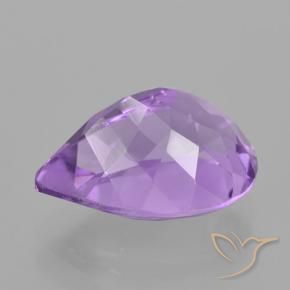 Ametista Violeta rosado Natural 5.69ct, Formato de pêra, VVS