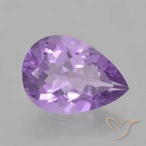 Ametista Violeta médio Natural 4.03ct, Formato de pêra, VS