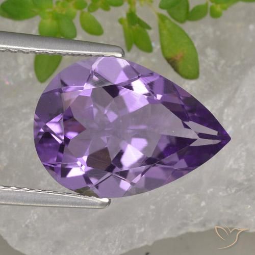 3.89ct Natural Violeta Profundo Ametista, Formato de pêra, VS