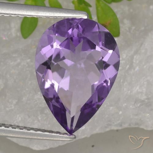 Ametista Violeta Profundo Natural 3.89ct, Formato de pêra, VS