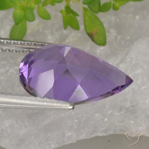Ametista Violeta Profundo Natural 3.89ct, Formato de pêra, VS