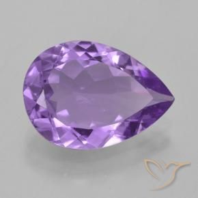 Ametista Violeta médio Natural 3.92ct, Formato de pêra, VVS-VS