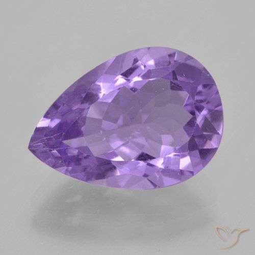 4.49ct Natural Violeta médio Ametista, Formato de pêra, VVS-VS