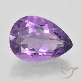 Ametista Violeta Intenso Natural 4.75ct, Formato de pêra, VVS