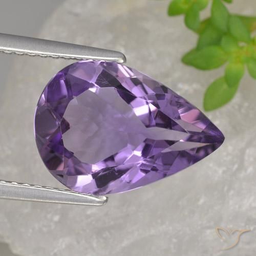 3.89ct Natural Violeta médio Ametista, Formato de pêra, VVS