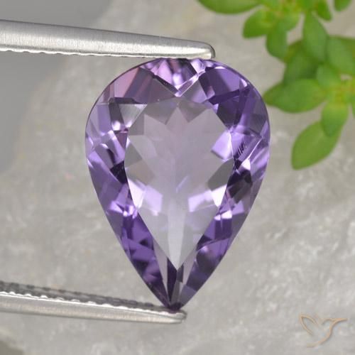 Ametista Violeta médio Natural 3.89ct, Formato de pêra, VVS
