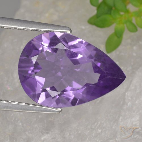 3.81ct Natural Violeta médio Ametista, Formato de pêra, VVS-VS