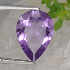 Ametista Violeta médio Natural 3.81ct, Formato de pêra, VVS-VS