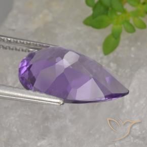 Ametista Violeta médio Natural 3.81ct, Formato de pêra, VVS-VS
