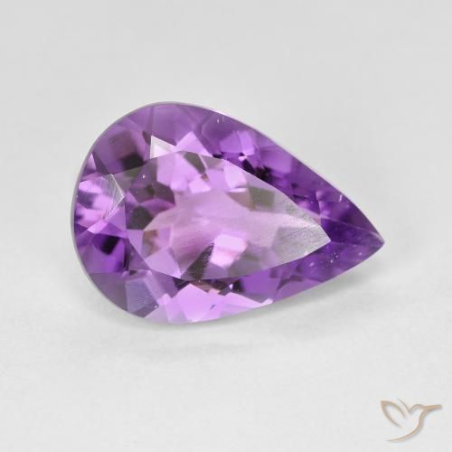 Ametista Violeta médio Natural 4.22ct, Formato de pêra, VVS-VS