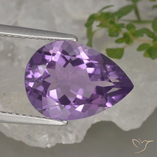 4.62ct Natural Violeta médio Ametista, Formato de pêra, VVS
