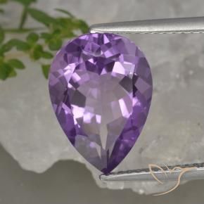 Ametista Violeta médio Natural 4.62ct, Formato de pêra, VVS