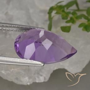 Ametista Violeta médio Natural 4.62ct, Formato de pêra, VVS