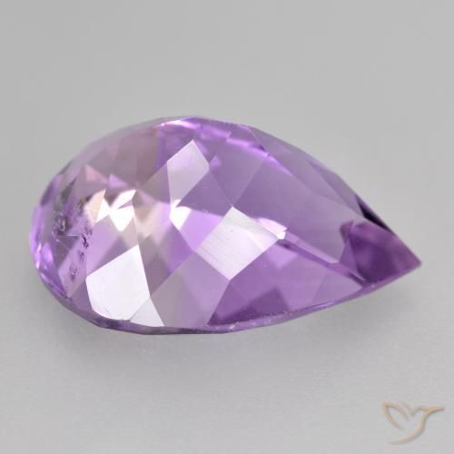 Ametista Violeta Púrpura Profundo Natural 4.66ct, Formato de pêra, VVS