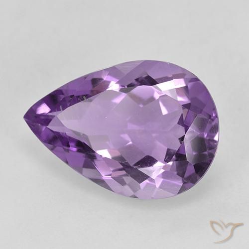 Ametista Violeta médio Natural 4.09ct, Formato de pêra, VVS-VS