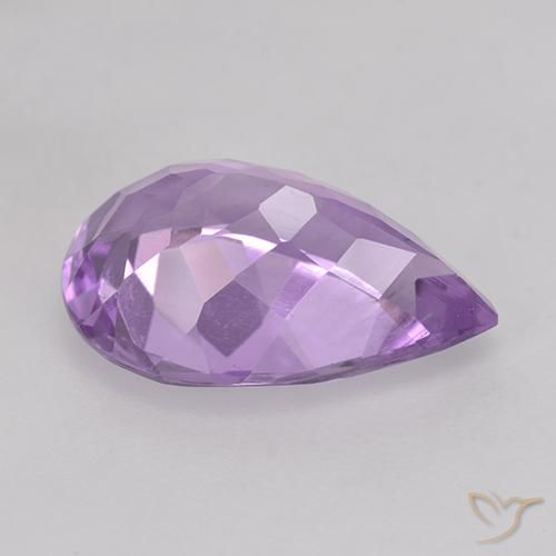 Ametista Violeta médio Natural 4.09ct, Formato de pêra, VVS-VS