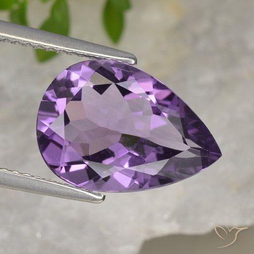 4.13ct Natural Violeta-rosa médio Ametista, Formato de pêra, VVS
