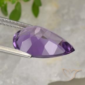 Ametista Violeta-rosa médio Natural 4.13ct, Formato de pêra, VVS