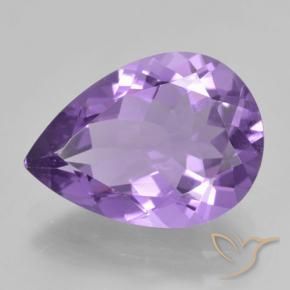 Ametista Profundo Iris Violeta Natural 4.20ct, Formato de pêra, VVS