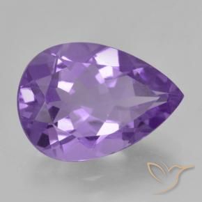 Ametista Violeta médio Natural 4.39ct, Formato de pêra, VVS