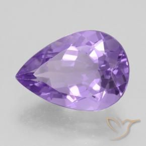 Ametista Violeta médio Natural 4.30ct, Formato de pêra, VVS