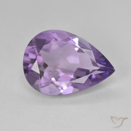 Ametista Violeta médio Natural 4.48ct, Formato de pêra, VVS