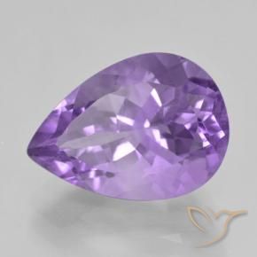 Ametista Violeta médio Natural 5.06ct, Formato de pêra, VVS