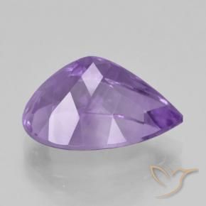 Ametista Violeta médio Natural 5.06ct, Formato de pêra, VVS