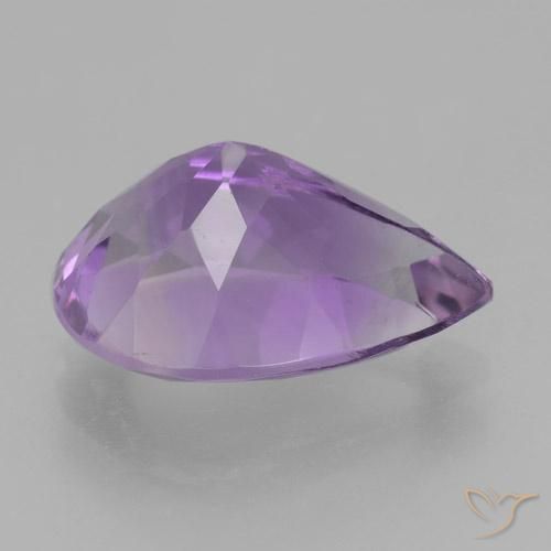 Ametista Rosa Violeta Médio Natural 4.63ct, Formato de pêra, VVS