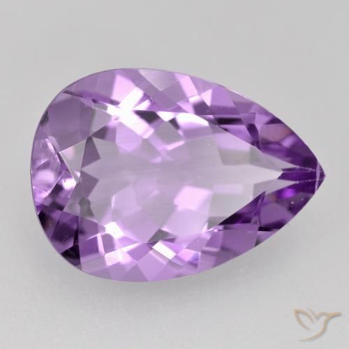 Ametista violeta púrpura profundo natural 4,31ct, formato de pêra, VVS
