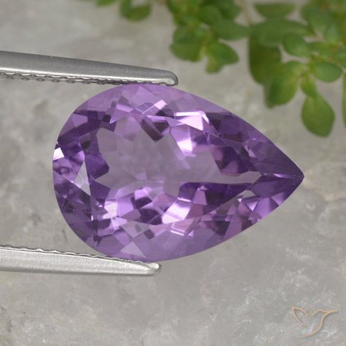 4.67ct Natural Violeta Púrpura Profundo Ametista, Formato de pêra, VVS