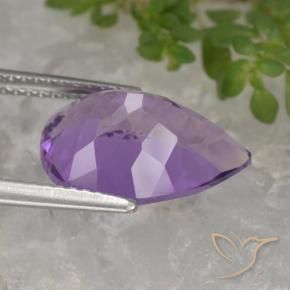 Ametista Violeta Púrpura Profundo Natural 4.67ct, Formato de pêra, VVS