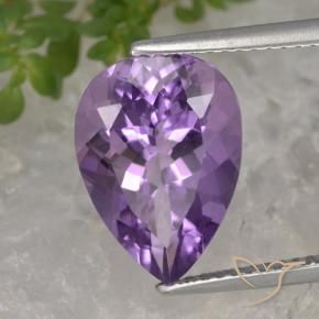 Ametista Violeta Púrpura Natural 4.69ct, Formato de pêra, VVS