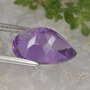 Ametista Violeta Púrpura Natural 4.69ct, Formato de pêra, VVS