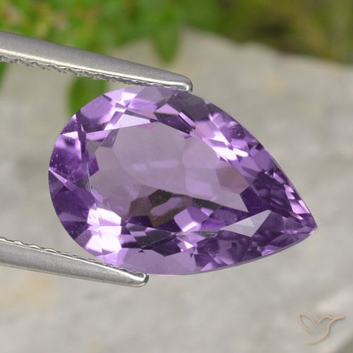 4.23ct Natural Violeta médio Ametista, Formato de pêra, VVS