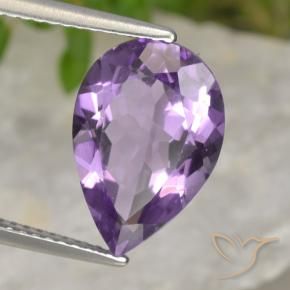 Ametista Violeta médio Natural 4.23ct, Formato de pêra, VVS