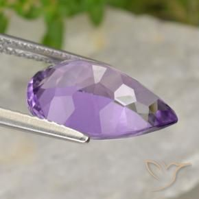 Ametista Violeta médio Natural 4.23ct, Formato de pêra, VVS
