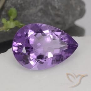 Ametista Violeta médio Natural 4.51ct, Formato de pêra, VVS