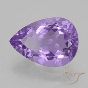Ametista Violeta médio Natural 4.42ct, Formato de pêra, VVS