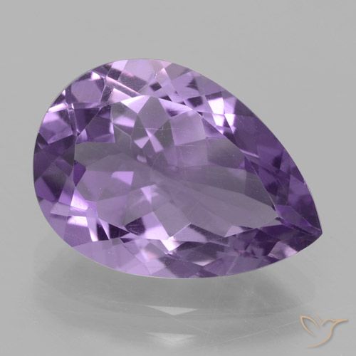 4.41ct Natural Violeta claro Ametista, Formato de pêra, VVS