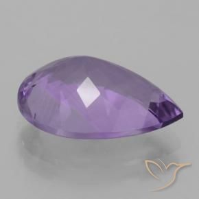 Ametista Violeta claro Natural 4.41ct, Formato de pêra, VVS