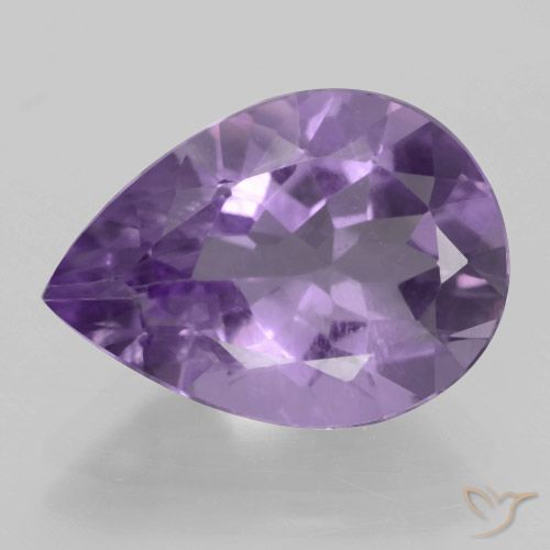 4.22ct Natural Berinjela Violeta Ametista, Formato de pêra, VVS