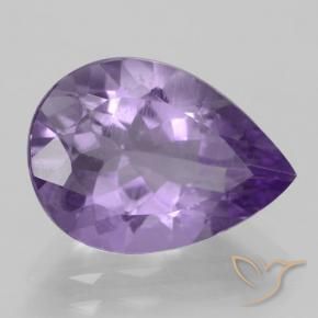 Ametista Berinjela Violeta Natural 4.22ct, Formato de pêra, VVS