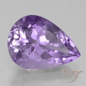 Ametista Violeta médio Natural 4.91ct, Formato de pêra, VVS