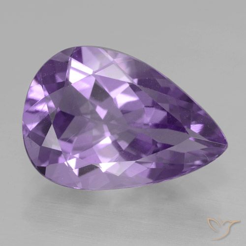 3.88ct Natural Violeta Profundo Ametista, Formato de pêra, VVS