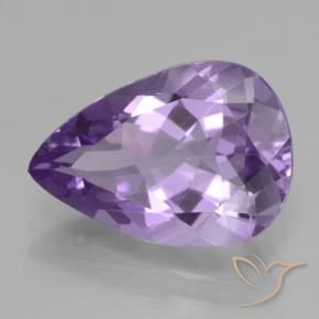 Ametista Violeta Profundo Natural 3.88ct, Formato de pêra, VVS