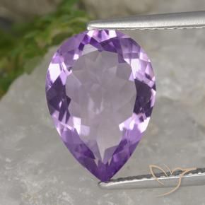Ametista Violeta rosado Natural 4.25ct, Formato de pêra, VVS