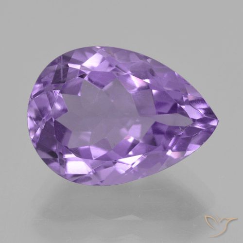 5.08ct Natural Violeta Médio-claro Ametista, Formato de pêra, VVS